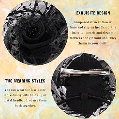 Женские ленты для волос из марли с перьями и цветами OHAR-WH20002-05