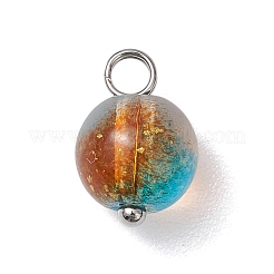 丸いチャーム  真鍮ボールヘッドピンループ付き  プラチナ  12.5x8mm  穴：2.5mm&nbsp;PALLOY-JF03270-02