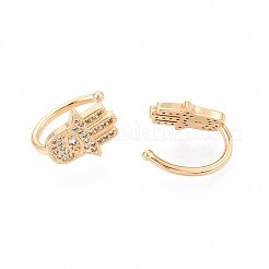 Латунные серьги-манжеты из прозрачного кубического циркония&nbsp;EJEW-T047-72G