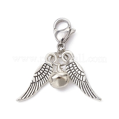 Ailes en alliage et décoration pendentif cloche en fer&nbsp;HJEW-JM01309-02
