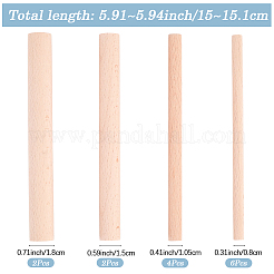 14 Stück 4 Stile Holz-Bastelstäbe&nbsp;WOOD-SP0001-76