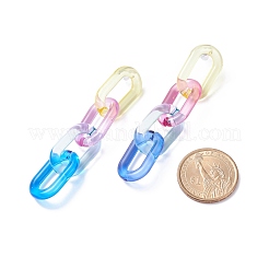 2 paire 2 couleurs couleur bonbon acrylique câble chaîne gland balancent boucles d'oreilles pour les femmes&nbsp;EJEW-JE04769