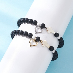 2 шт. браслеты с открытыми подвесками из нержавеющей стали 201 BJEW-JB12719