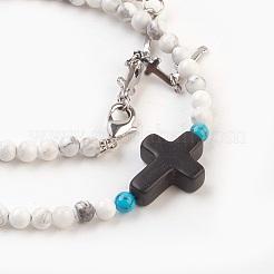 Две петли натуральные шарики хаулит деформировать браслеты BJEW-JB03813-02