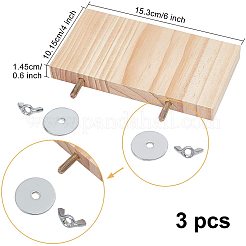 ペットのオウム 鳥かご 止まり木 木製スタンド プラットフォーム セキセイインコのおもちゃ  長方形と扇形  バリーウッド  4個/セット&nbsp;AJEW-GA0001-40