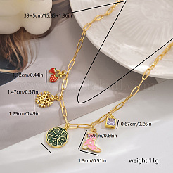 Латунные ожерелья с подвеской в виде снежинки и кубического циркония из эмали для женщин в отпуске WS8351-1