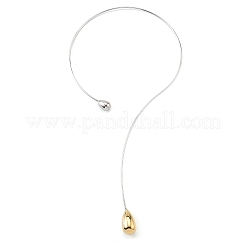 Открытые манжеты-ожерелья из нержавеющей стали 304 с подвеской-слезой для женщин NJEW-R003-02GP-01