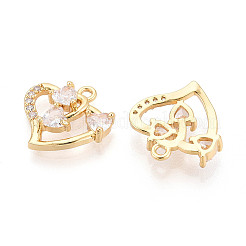 Подвески из латуни с прозрачным фианитом KK-T077-53G