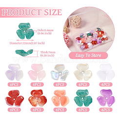 60шт 10 цвета непрозрачных акриловых колпачков для бусин&nbsp;OACR-TA0002-61