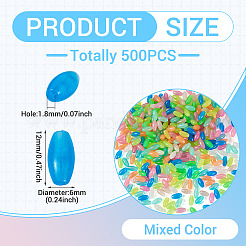 500 шт. светящиеся прозрачные акриловые бусины&nbsp;MACR-TA0002-57A