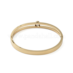 Ионное покрытие (ip) 304 нержавеющая сталь паве кристалл горный хрусталь браслеты на петлях BJEW-P317-02G