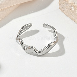 Offene Manschettenringe aus Edelstahl 304 für Damen&nbsp;RJEW-L341-07A-P