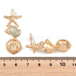 Legierung Emaille-Ohrstecker&nbsp;EJEW-Z172-04G