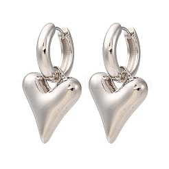 Серьги-кольца из латуни в форме сердца EJEW-D322-12P-01