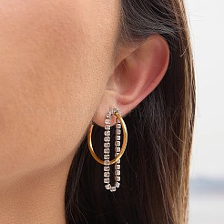Boucles d'oreilles à tige en acier inoxydable 304 avec zircone cubique pour femmes&nbsp;SD6201