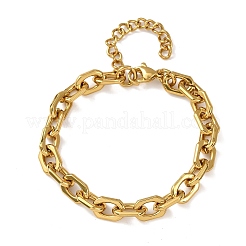 Pulseras de cadena de eslabones rectangulares de acero inoxidable 304 para mujer&nbsp;BJEW-F536-17G