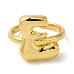 Bague manchette ouverte en laiton pour femme avec initiales&nbsp;RJEW-N046-02E-G