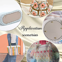 5 stücke 5 stil rechteck & flach rund & oval pu leder stricken häkeln taschen nagel boden shaper pad&nbsp;DIY-PH0013-87A