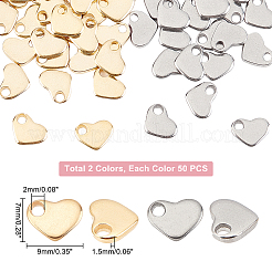 100 шт. 2-х цветные подвески из нержавеющей стали 304&nbsp;STAS-UN0032-96