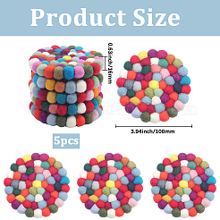 Круглые подставки под мячи из шерстяного фетра&nbsp;AJEW-WH20020-151A