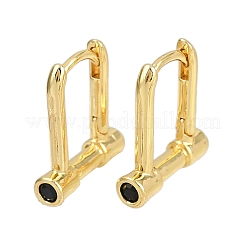 Серьги-кольца из латуни с микропаве из кубического циркония EJEW-B146-01G