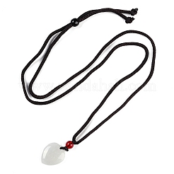 Ожерелья с подвесками в форме сердца из натурального жадеита&nbsp;NJEW-F321-05