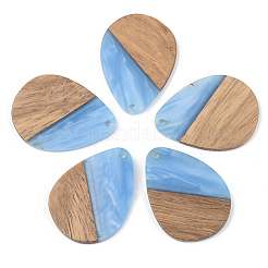 Pendentifs en résine opaque et bois de noyer&nbsp;RESI-S389-010A-C