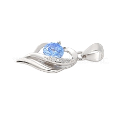 Подвески из тонкого серебра с кубическим цирконием STER-S008-03B-P