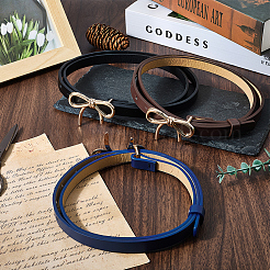 3 шт. 3 цвета сплава бант PU кожаный ремень цепь для женщин AJEW-CL0001-14A