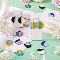 10 шт. подвески из прозрачной и непрозрачной смолы и дерева 5 цветов&nbsp;RESI-TA0004-67