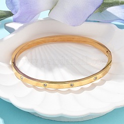 Браслеты из нержавеющей стали 304 со стразами для женщин&nbsp;X-BJEW-Z092-05G