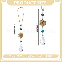 3 шт. акриловые и стеклянные подвесные украшения HJEW-DR00191