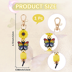 1шт силиконовая мультяшная бабочка цветок подвеска украшения&nbsp;HJEW-CP0001-17B