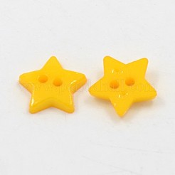 アクリルボタン  2穴  染め  スター  ゴールド  12x2mm  穴：1mm&nbsp;BUTT-E053-02