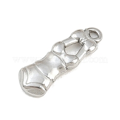 304ステンレススチールチャーム  水着チャーム  ステンレス鋼色  15x5.5x2mm  穴：1mm&nbsp;SA-CBABA5E-07P-03