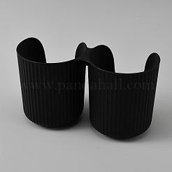 2スロットプラスチック製カウンタートップ紙コップディスペンサーオーガナイザーホルダー  ブラック  17x7.8x9.8cm&nbsp;AJEW-WH0481-700B