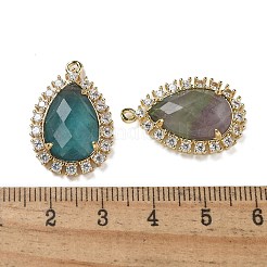 Подвески-слезинки из натурального цветного флюорита с огранкой&nbsp;G-I375-01G-01