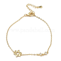 Braccialetti in ottone con micro pavé di zirconi trasparenti&nbsp;BJEW-E114-01A-G
