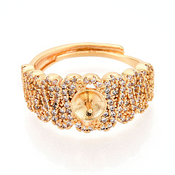 Латунные микрофибровые кубические цирконии чашки колец оправы KK-N274-24G