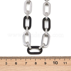 Женские ожерелья из овальной цепи из нержавеющей стали 201 NJEW-B143-04EBP