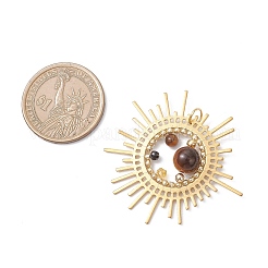 Подвески из натурального тигрового глаза и агата&nbsp;PALLOY-MZ01089-01