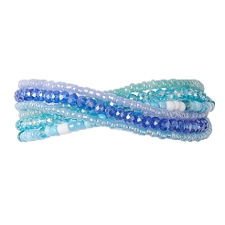 Многослойные браслеты из стеклянных бусин для женщин&nbsp;BJEW-JB12993