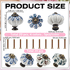 20 poignée de tiroir en porcelaine 4 couleurs&nbsp;FIND-GO0004-44