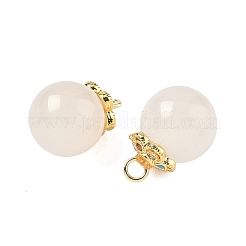 Круглые подвески из натурального белого халцедона&nbsp;G-P577-03G