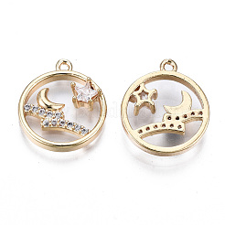 Латунные микропаве прозрачные подвески с фианитом KK-S359-141-RS