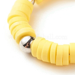 4 pz 4 colori fatti a mano in argilla polimerica heishi perline anello per le donne&nbsp;RJEW-JR00425