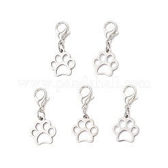 Подвесные украшения в виде отпечатков лап из нержавеющей стали 304&nbsp;HJEW-JM03744