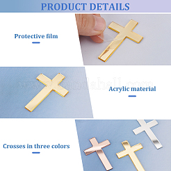 48 Stück 3 Farben Spiegel Acryl Heimdekorationen&nbsp;DIY-FG0004-71