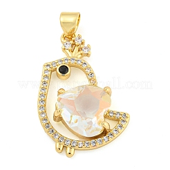 Ciondoli in ottone con placcatura a cremagliera con micro pavé di zirconi chiari&nbsp;ZIRC-L100-156G