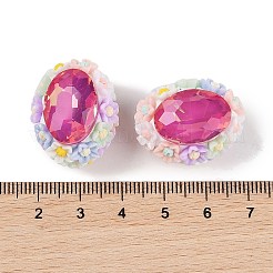 Светящиеся бусины из полимерной глины ручной работы со стразами CLAY-H003-05E